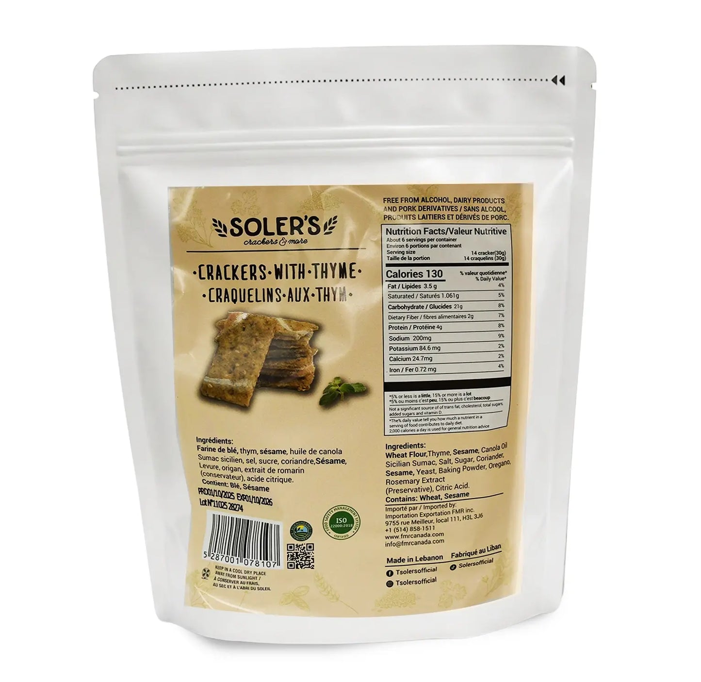Crackers au Thym Soler's
