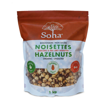 Noisettes grillées à sec biologiques (Non salées)