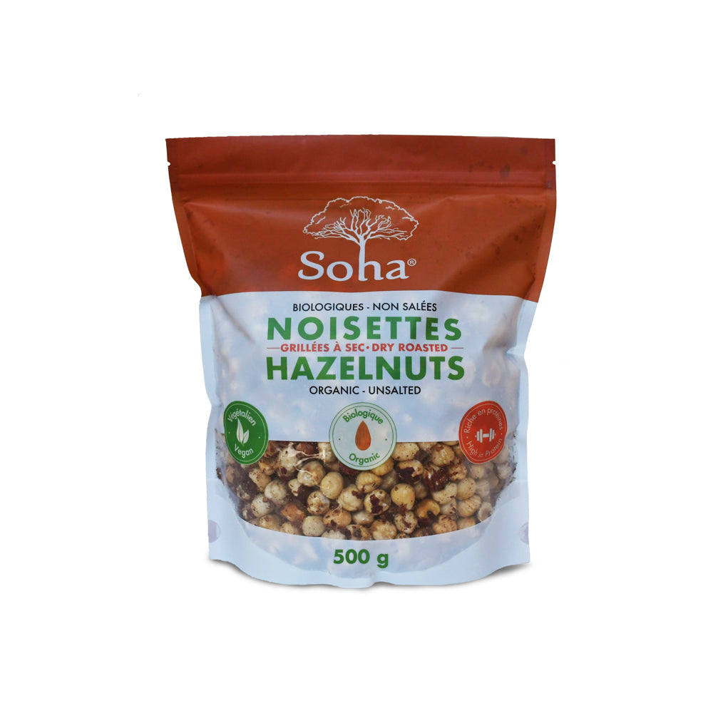 Noisettes grillées à sec biologiques (Non salées)