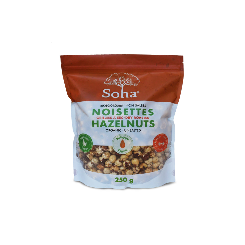 Noisettes grillées à sec biologiques (Non salées)
