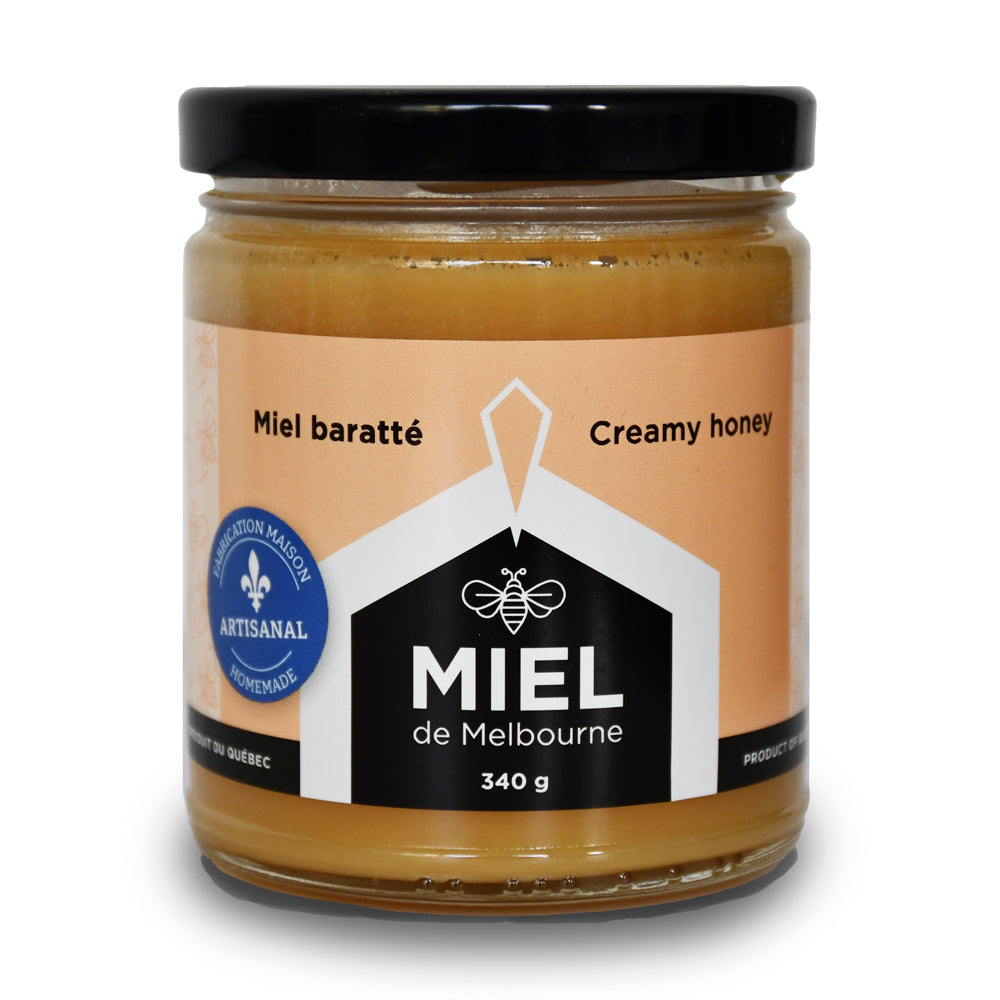 A jar of creamy honey from Miel de Melbourne