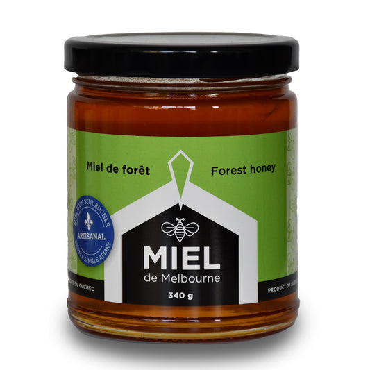 A jar of forest honey from Miel de Melbourne.
