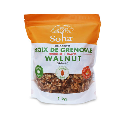 Moitiés de noix de grenoble biologiques